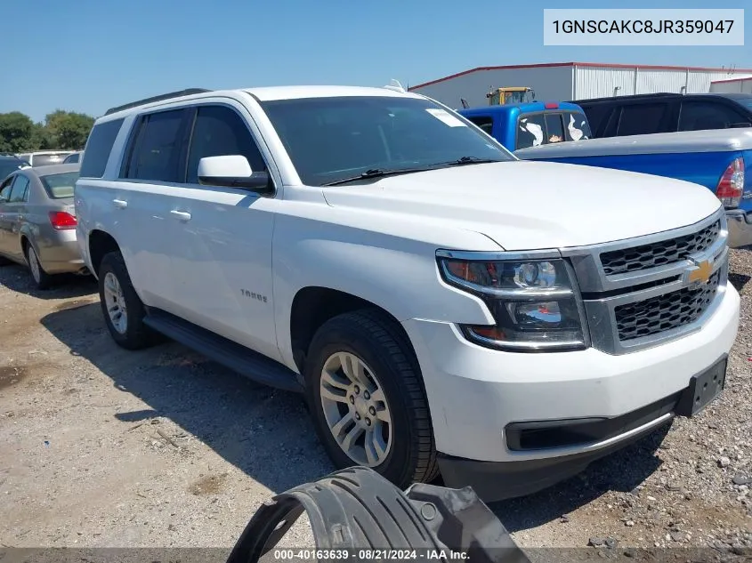 2018 Chevrolet Tahoe C1500 Ls VIN: 1GNSCAKC8JR359047 Lot: 40163639