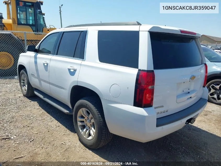 2018 Chevrolet Tahoe C1500 Ls VIN: 1GNSCAKC8JR359047 Lot: 40163639