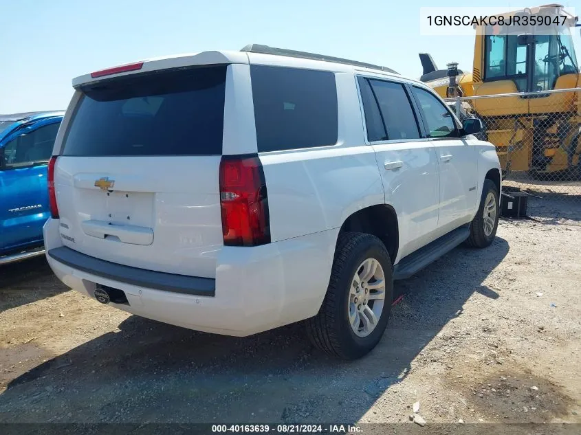 2018 Chevrolet Tahoe C1500 Ls VIN: 1GNSCAKC8JR359047 Lot: 40163639