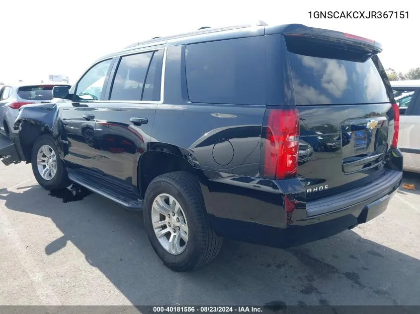 1GNSCAKCXJR367151 2018 Chevrolet Tahoe Ls