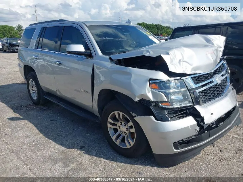 2018 Chevrolet Tahoe Lt VIN: 1GNSCBKC1JR360708 Lot: 40358347