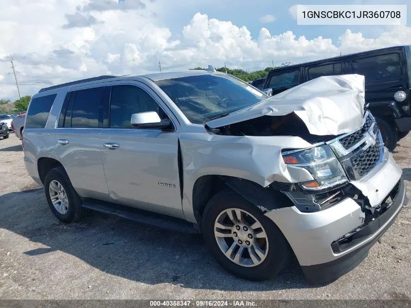 1GNSCBKC1JR360708 2018 Chevrolet Tahoe Lt