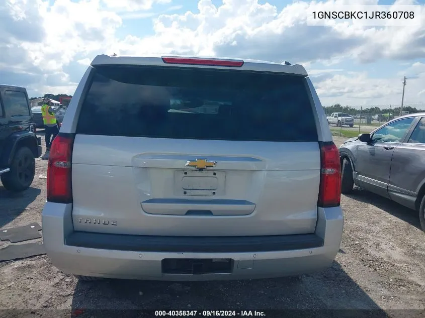 1GNSCBKC1JR360708 2018 Chevrolet Tahoe Lt