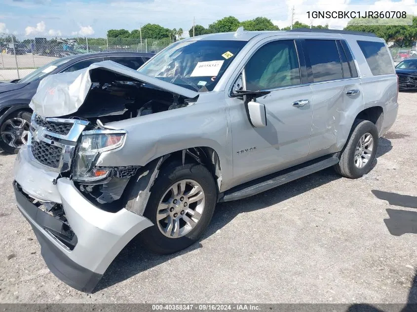 2018 Chevrolet Tahoe Lt VIN: 1GNSCBKC1JR360708 Lot: 40358347