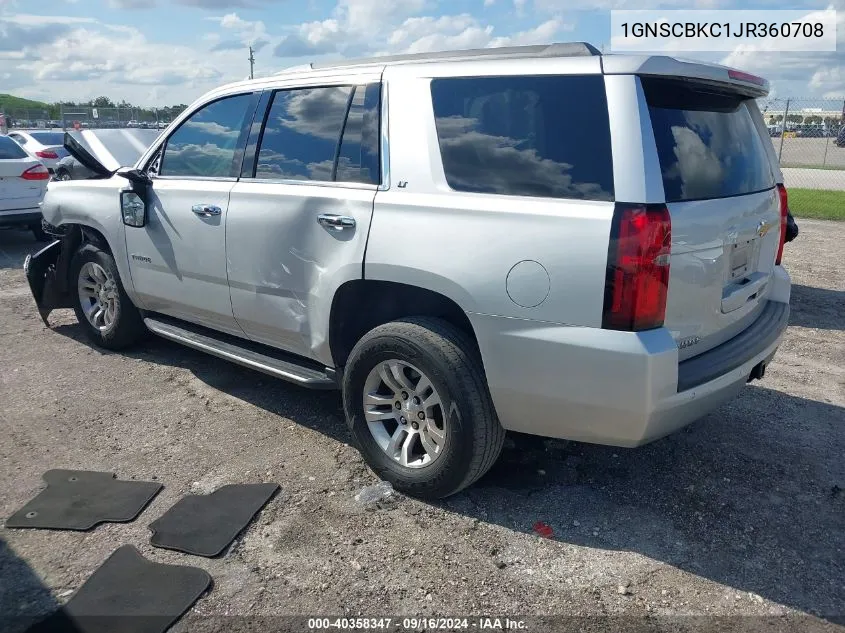 1GNSCBKC1JR360708 2018 Chevrolet Tahoe Lt