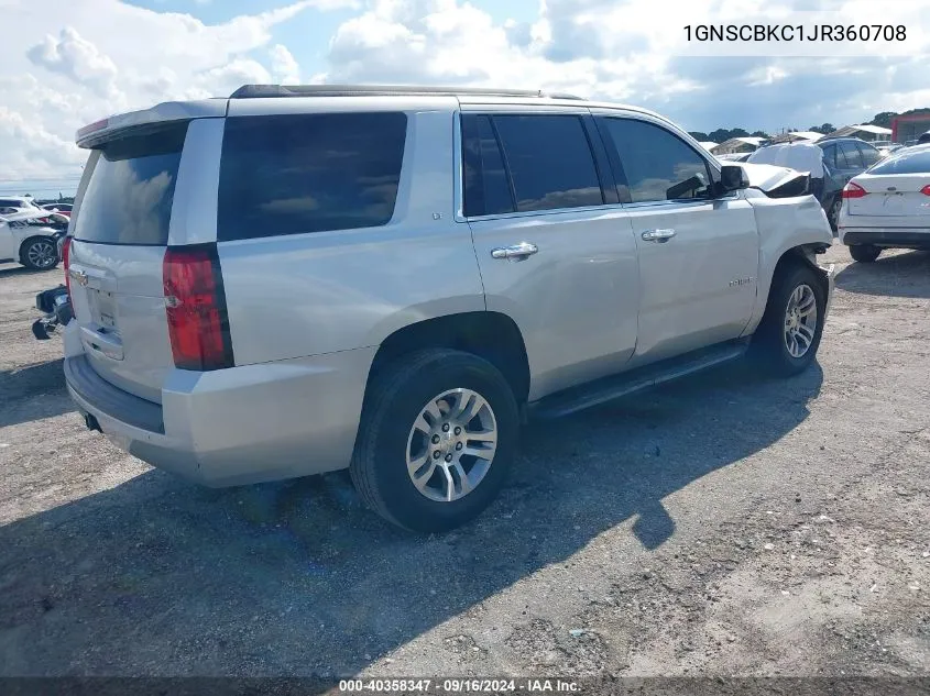 2018 Chevrolet Tahoe Lt VIN: 1GNSCBKC1JR360708 Lot: 40358347