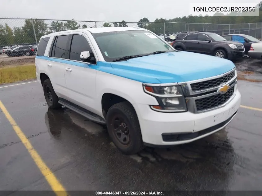 1GNLCDEC2JR202356 2018 Chevrolet Tahoe Police