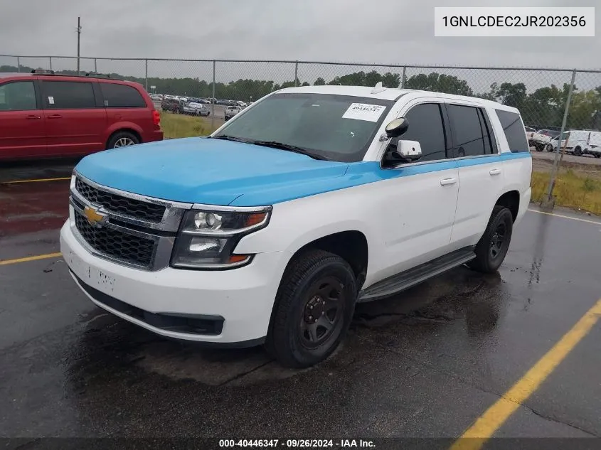 1GNLCDEC2JR202356 2018 Chevrolet Tahoe Police