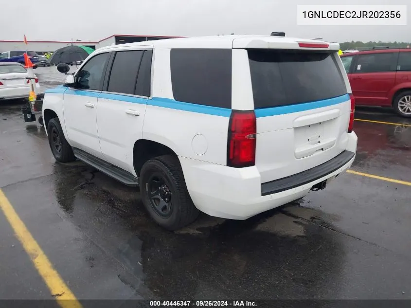 1GNLCDEC2JR202356 2018 Chevrolet Tahoe Police