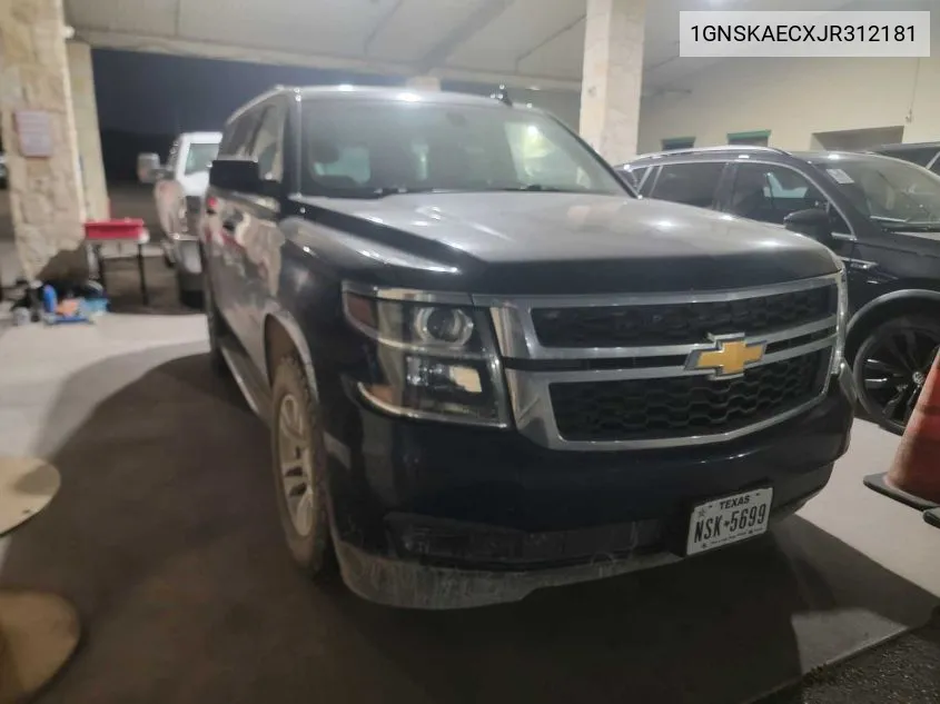 1GNSKAECXJR312181 2018 Chevrolet Tahoe Ls