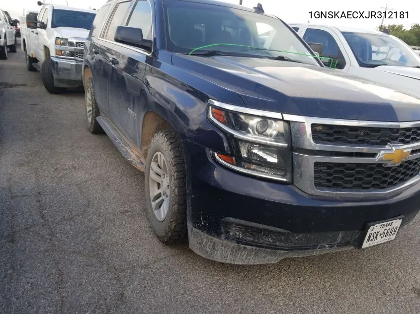 1GNSKAECXJR312181 2018 Chevrolet Tahoe Ls