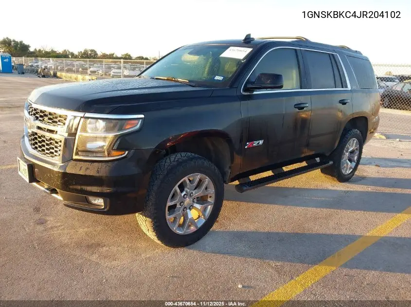 1GNSKBKC4JR204102 2018 Chevrolet Tahoe Lt