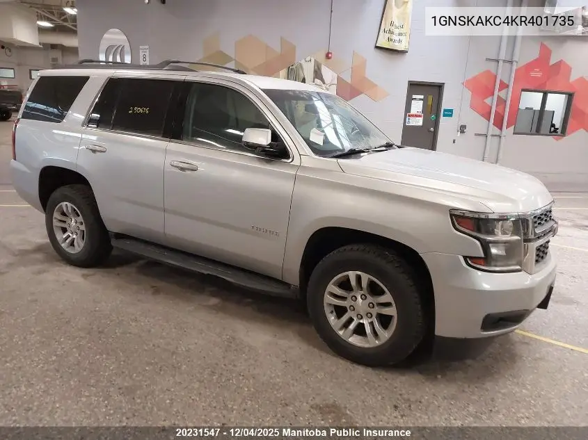 1GNSKAKC4KR401735 2019 Chevrolet Tahoe Ls