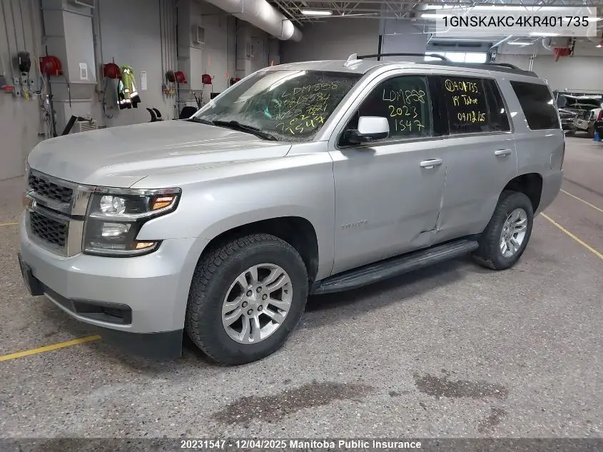 1GNSKAKC4KR401735 2019 Chevrolet Tahoe Ls