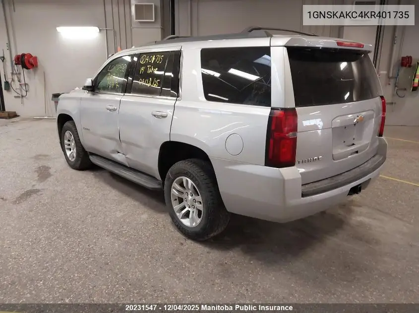 1GNSKAKC4KR401735 2019 Chevrolet Tahoe Ls