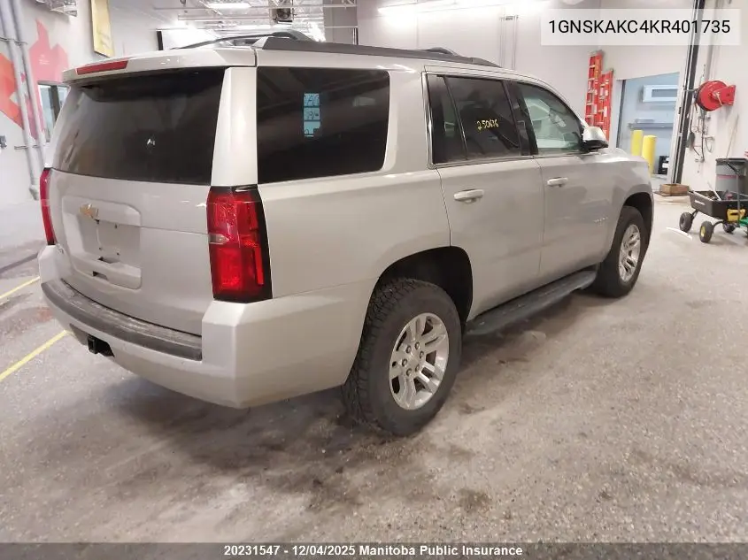 1GNSKAKC4KR401735 2019 Chevrolet Tahoe Ls
