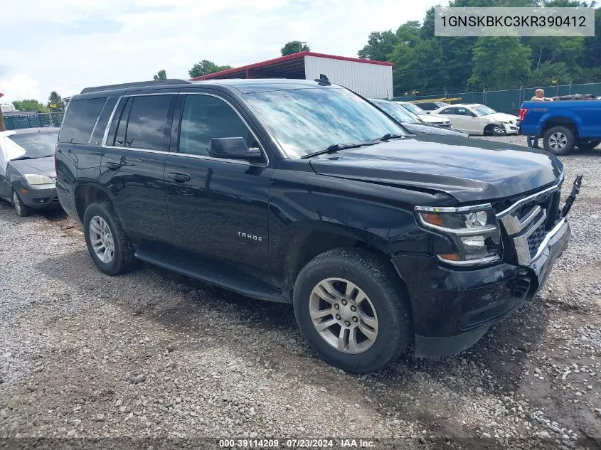 2019 Chevrolet Tahoe Lt VIN: 1GNSKBKC3KR390412 Lot: 39114209