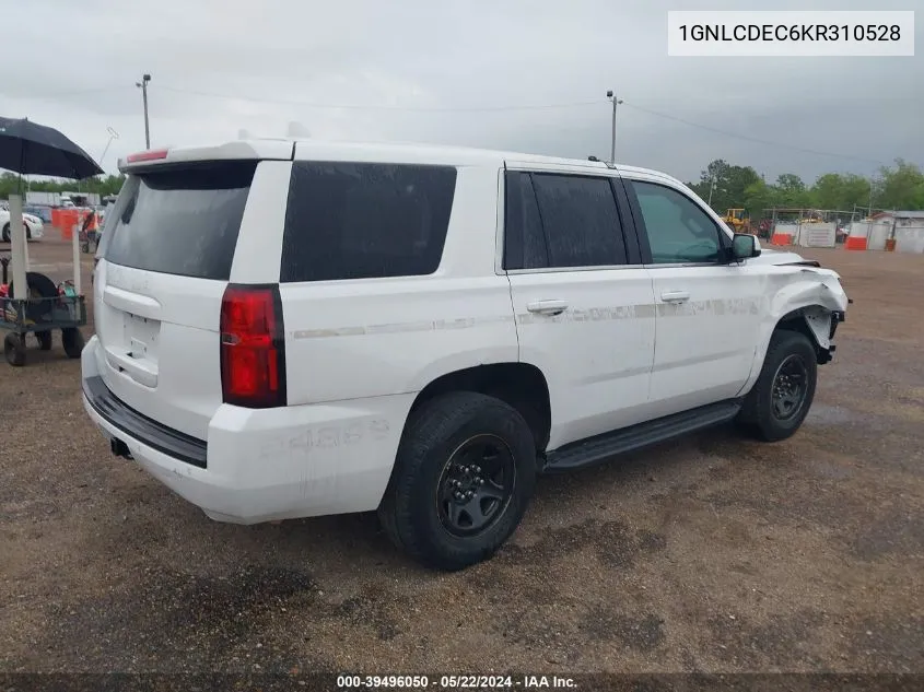 2019 Chevrolet Tahoe Commercial Fleet VIN: 1GNLCDEC6KR310528 Lot: 39496050