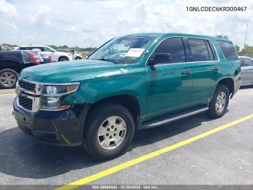 2019 Chevrolet Tahoe Commercial VIN: 1GNLCDEC6KR300467 Lot: 39986542