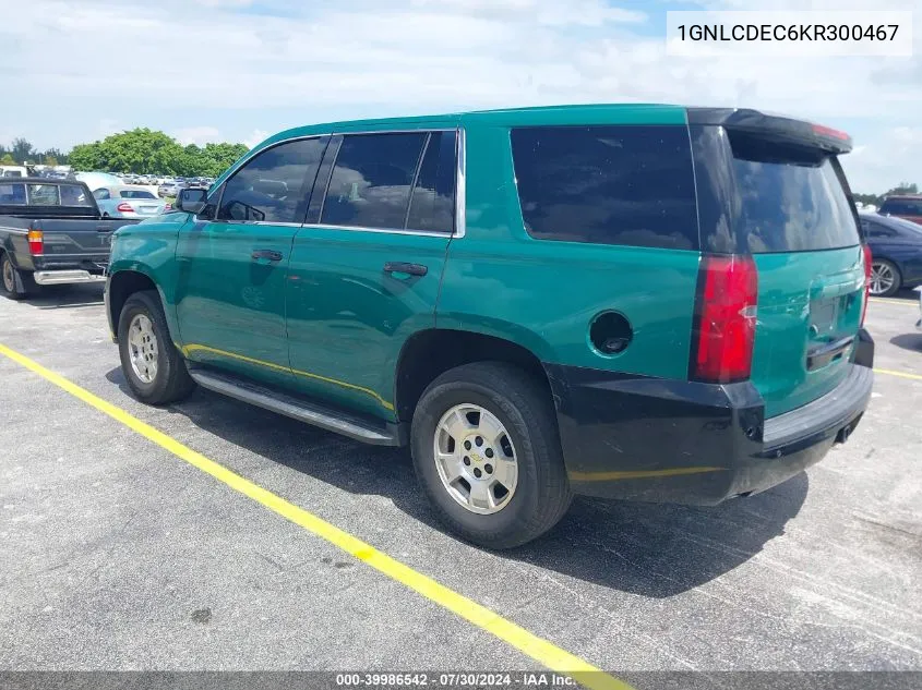 2019 Chevrolet Tahoe Commercial VIN: 1GNLCDEC6KR300467 Lot: 39986542