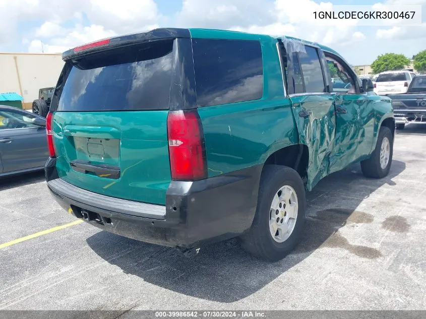 2019 Chevrolet Tahoe Commercial VIN: 1GNLCDEC6KR300467 Lot: 39986542