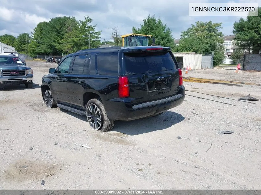 2019 Chevrolet Tahoe Premier VIN: 1GNSKCKC3KR222520 Lot: 39989092