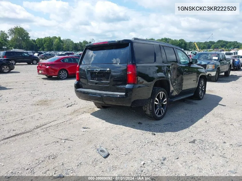 2019 Chevrolet Tahoe Premier VIN: 1GNSKCKC3KR222520 Lot: 39989092