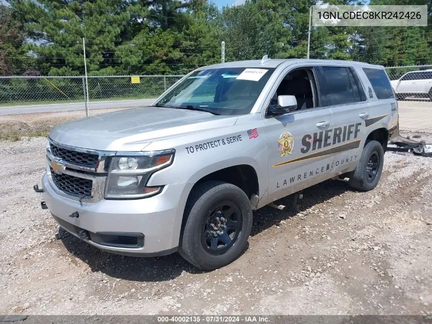 2019 Chevrolet Tahoe Police VIN: 1GNLCDEC8KR242426 Lot: 40002135