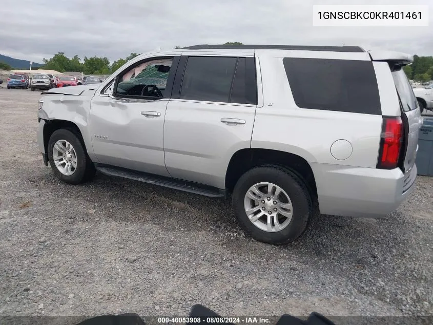 1GNSCBKC0KR401461 2019 Chevrolet Tahoe Lt