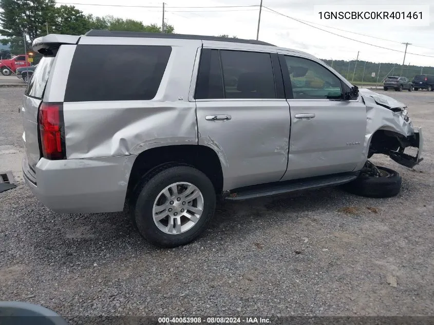 2019 Chevrolet Tahoe Lt VIN: 1GNSCBKC0KR401461 Lot: 40053908