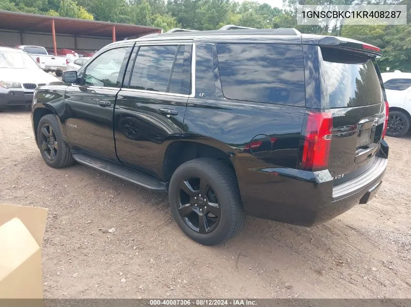 2019 Chevrolet Tahoe Lt VIN: 1GNSCBKC1KR408287 Lot: 40087306