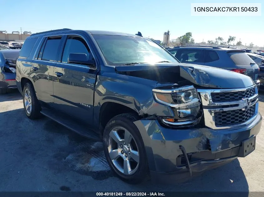 1GNSCAKC7KR150433 2019 Chevrolet Tahoe Ls