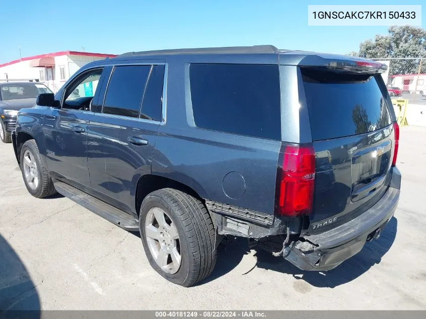 1GNSCAKC7KR150433 2019 Chevrolet Tahoe Ls