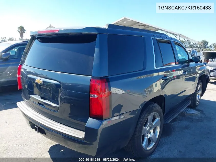 1GNSCAKC7KR150433 2019 Chevrolet Tahoe Ls