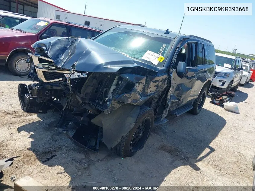 2019 Chevrolet Tahoe Lt VIN: 1GNSKBKC9KR393668 Lot: 40183278