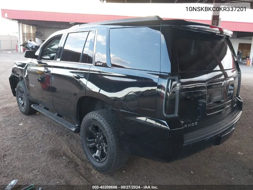 1GNSKBKC0KR337201 2019 Chevrolet Tahoe Lt