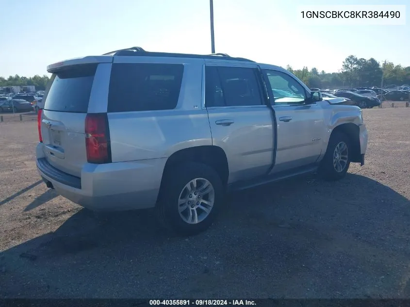 2019 Chevrolet Tahoe Lt VIN: 1GNSCBKC8KR384490 Lot: 40355891