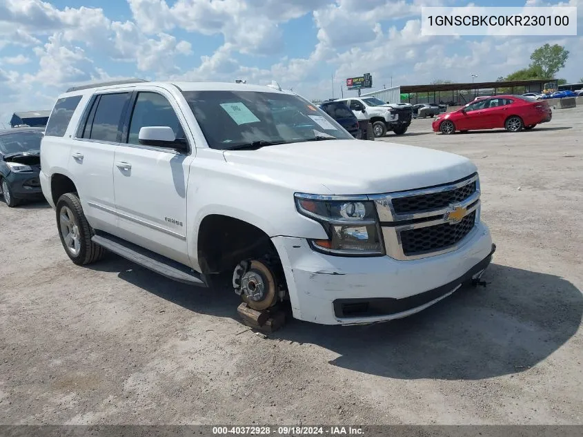 1GNSCBKC0KR230100 2019 Chevrolet Tahoe C1500 Lt