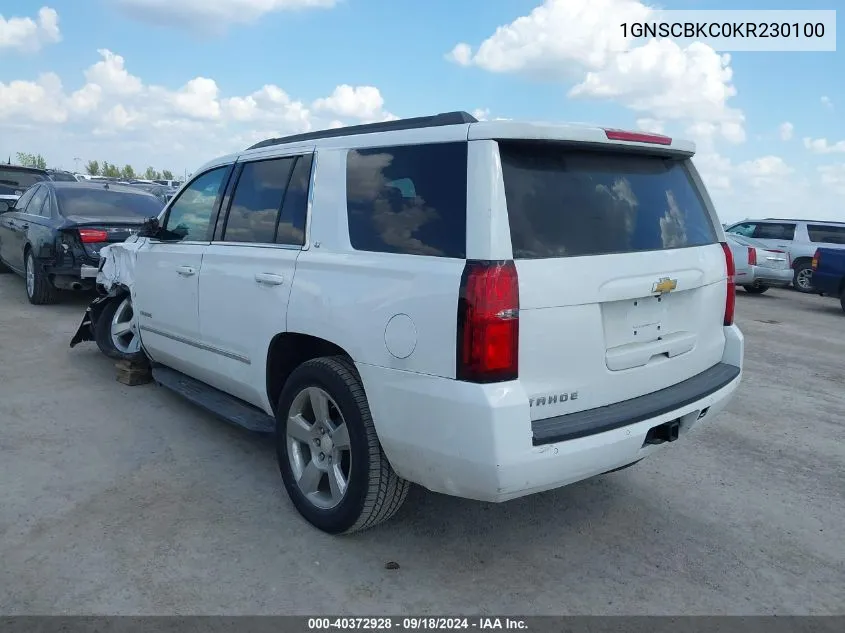 1GNSCBKC0KR230100 2019 Chevrolet Tahoe C1500 Lt