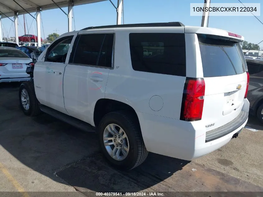 1GNSCBKCXKR122034 2019 Chevrolet Tahoe Lt