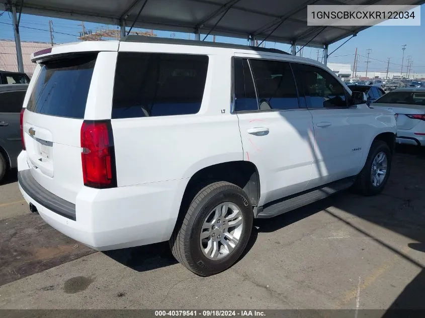 1GNSCBKCXKR122034 2019 Chevrolet Tahoe Lt