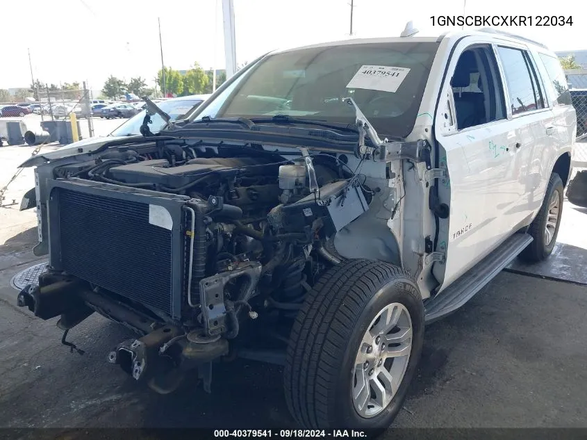 1GNSCBKCXKR122034 2019 Chevrolet Tahoe Lt