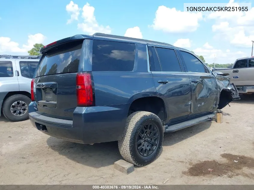 1GNSCAKC5KR251955 2019 Chevrolet Tahoe Ls