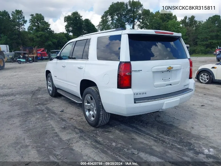 1GNSKCKC8KR315811 2019 Chevrolet Tahoe Premier