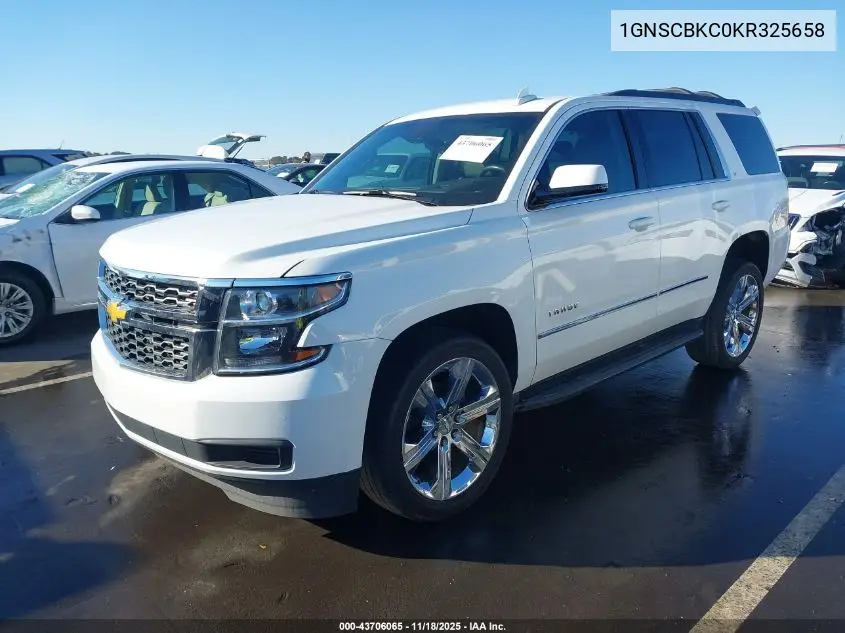 1GNSCBKC0KR325658 2019 Chevrolet Tahoe Lt