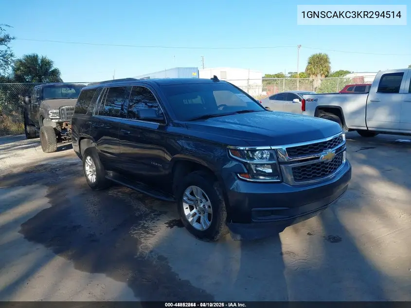 1GNSCAKC3KR294514 2019 Chevrolet Tahoe Ls