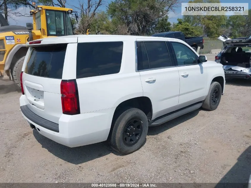 2020 Chevrolet Tahoe 4Wd Commercial Fleet VIN: 1GNSKDEC8LR258321 Lot: 40123588