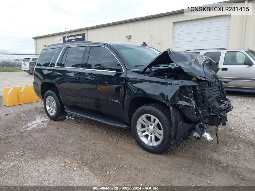 2020 Chevrolet Tahoe 4Wd Lt VIN: 1GNSKBKCXLR281415 Lot: 40445728