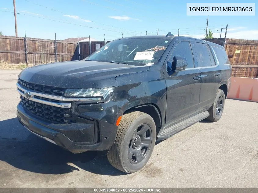 2021 Chevrolet Tahoe C1500 VIN: 1GNSCLED1MR333605 Lot: 39734032