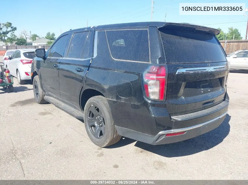 2021 Chevrolet Tahoe C1500 VIN: 1GNSCLED1MR333605 Lot: 39734032